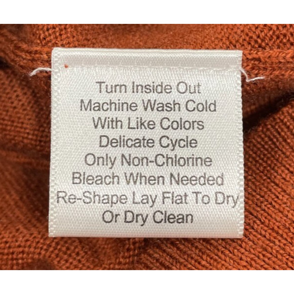 Joseph Abboud XXL Extra Fine Merino Wool V-Neck Sweater Rust Brown - Picture 6 of 9